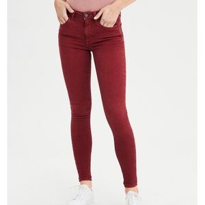 Maroon American Eagle Jeggings